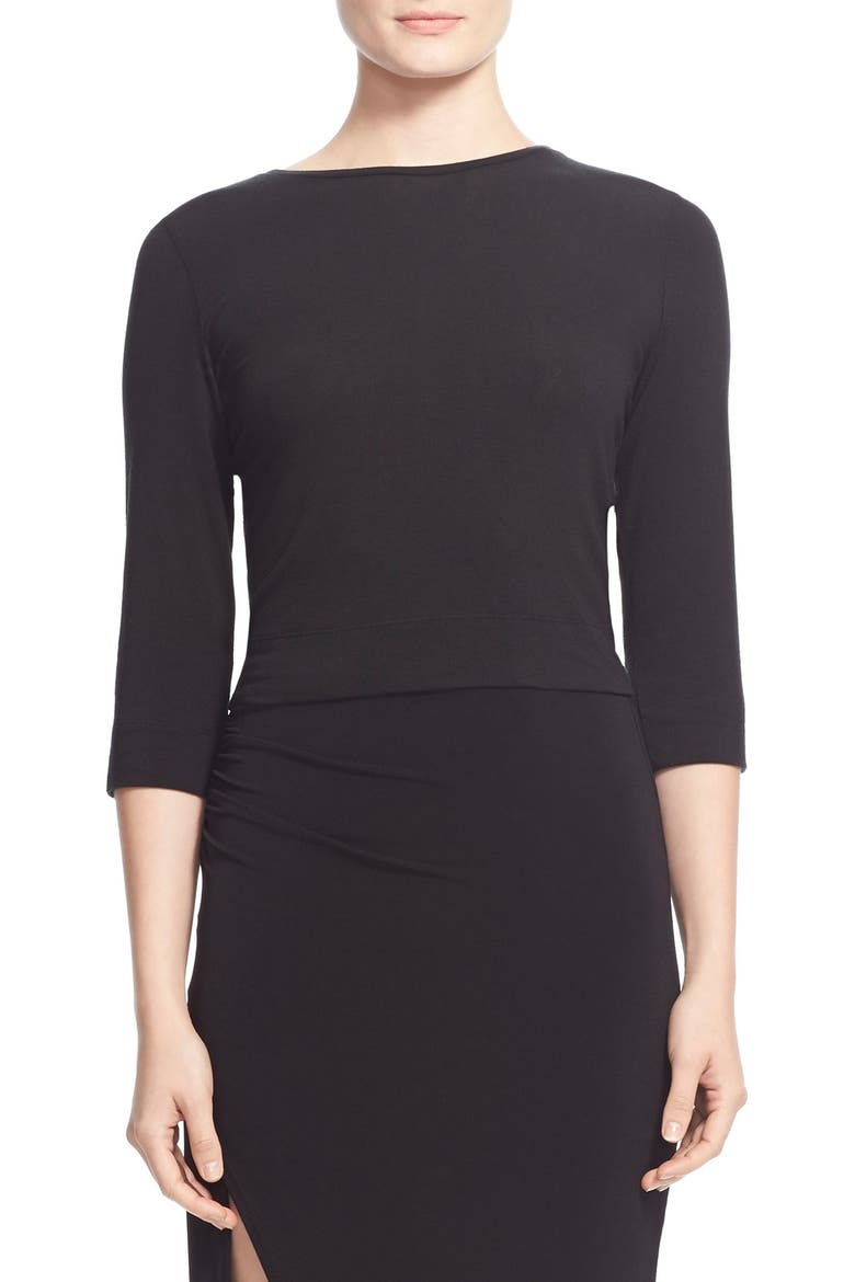 'Roanne' Lace Back Top, Alternate, color, BLACK