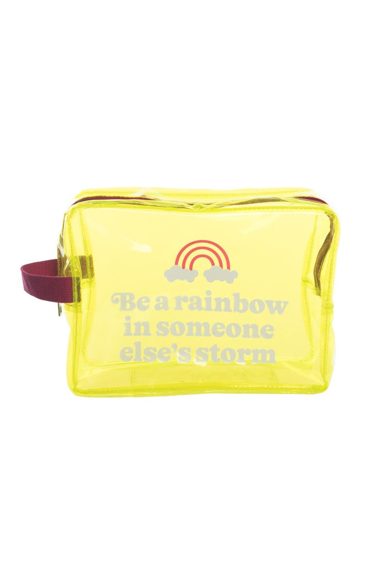 Be A Rainbow Clear Travel Bag Plastic Yellow, Main, color, Yellow