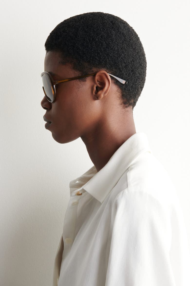 Oversized Aviator Sunglasses, Alternate, color, BROWN