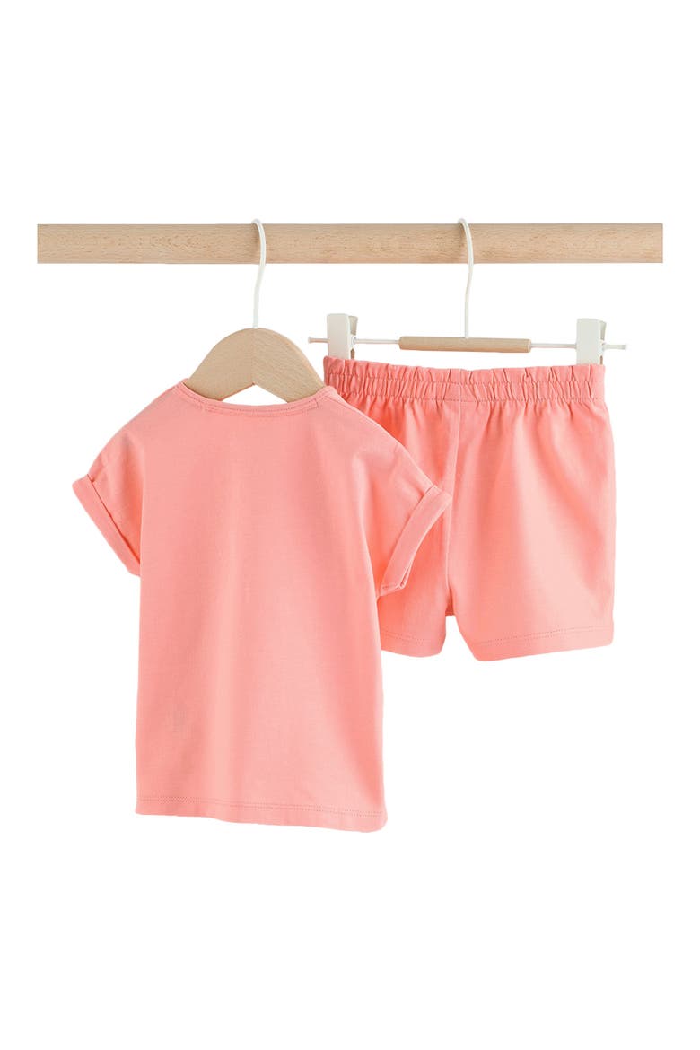 Appliqué T-Shirt & Shorts, Alternate, color, PINK