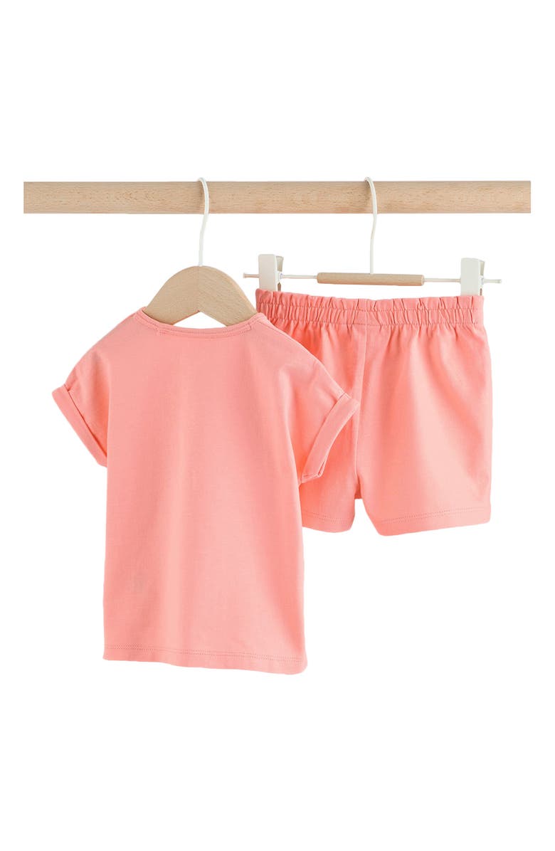 NEXT Appliqué T-Shirt & Shorts, Alternate, color, Pink