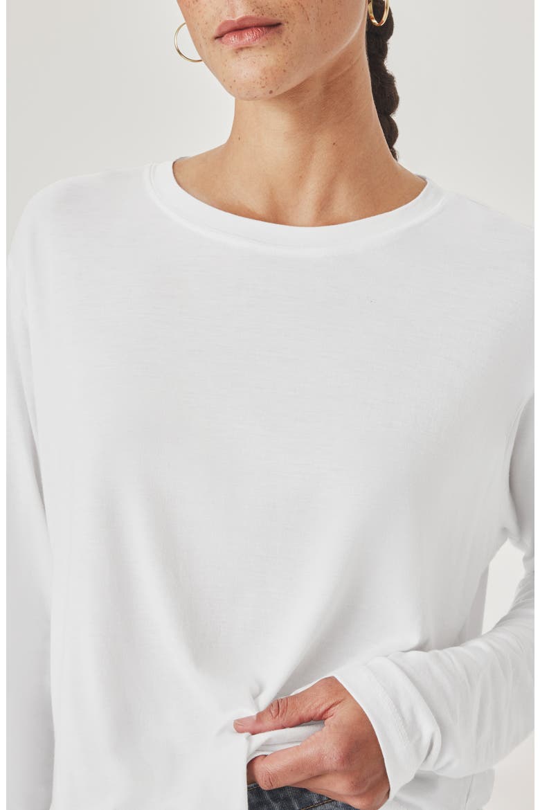 Lila Long Sleeve Cotton Top, Alternate, color, WHITE