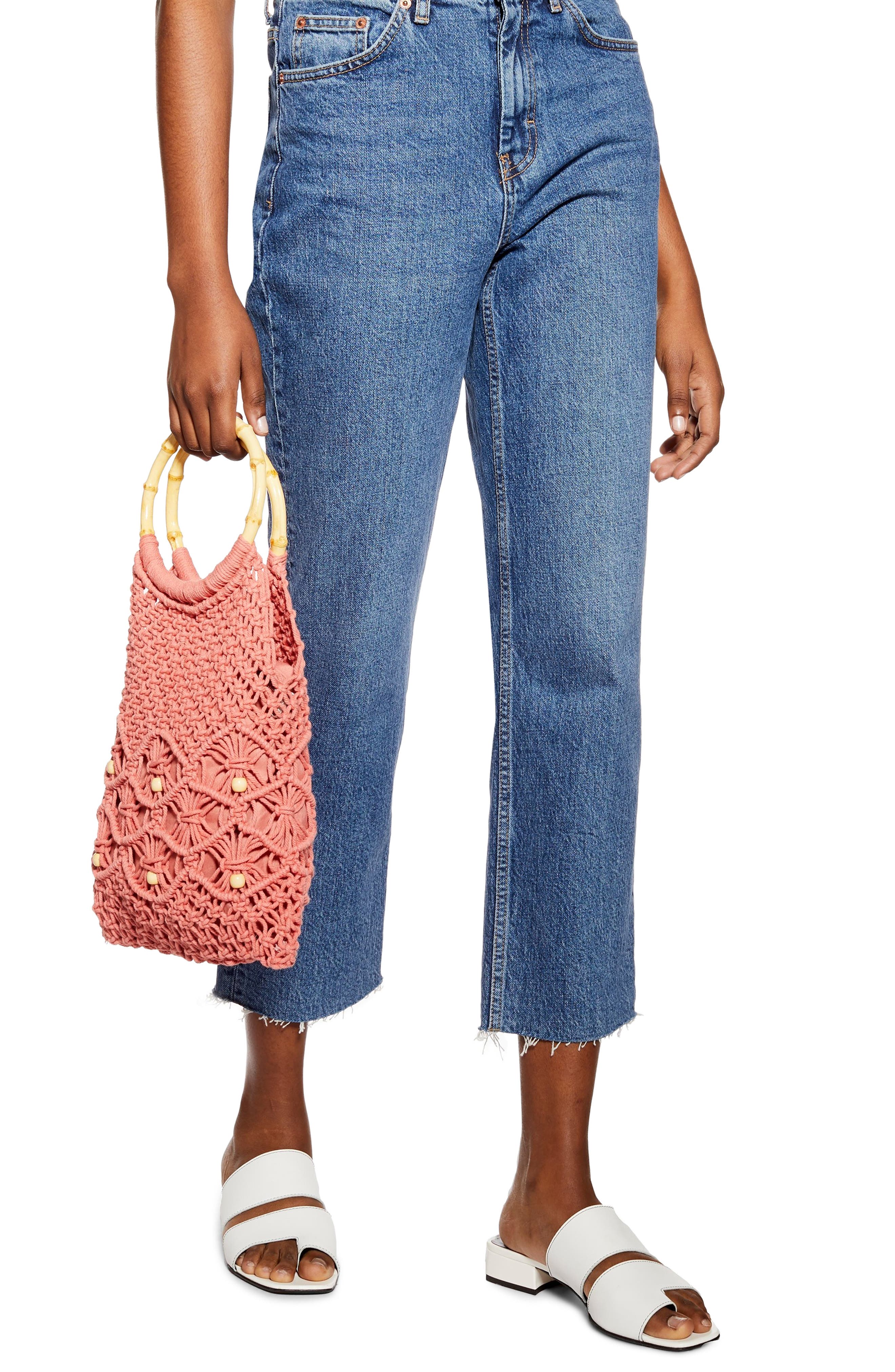 Topshop Sami String Macramé Tote, Alternate, color, 