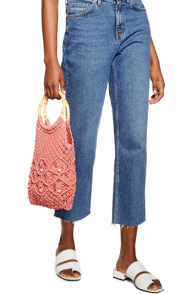 Topshop Sami String Macramé Tote, Alternate, color,