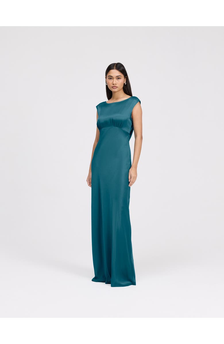 Ghost London Octavia Cowl Back Satin Maxi Dress, Main, color, Emerald