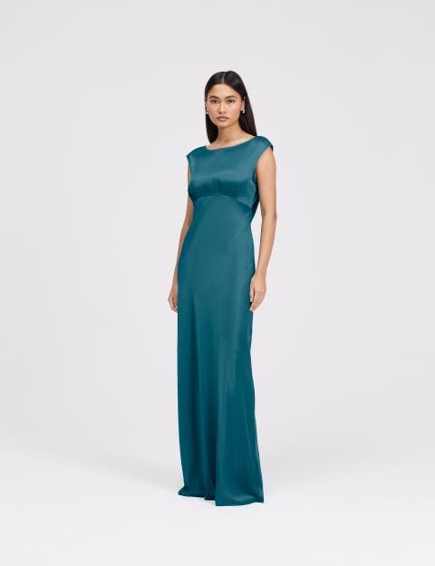 Octavia Cowl Back Satin Maxi Dress