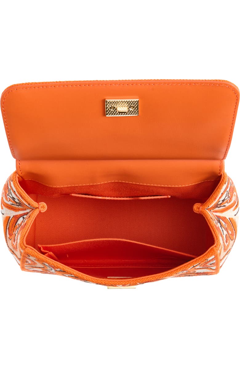 Dolce&Gabbana Small Sicily Majolica Embroidered Top Handle Bag, Alternate, color, 81166 Orange
