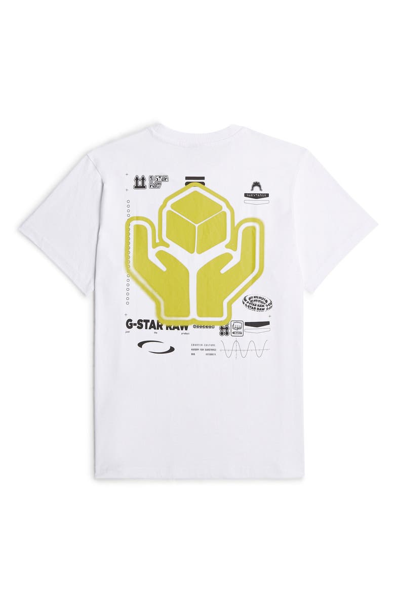 G-STAR Back GR Loose Organic Cotton Graphic T-Shirt, Alternate, color, White