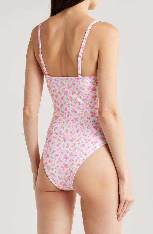 Kulani Kinis Double Ruffle Underwire One-piece Swimsuit In Flamingo Flora