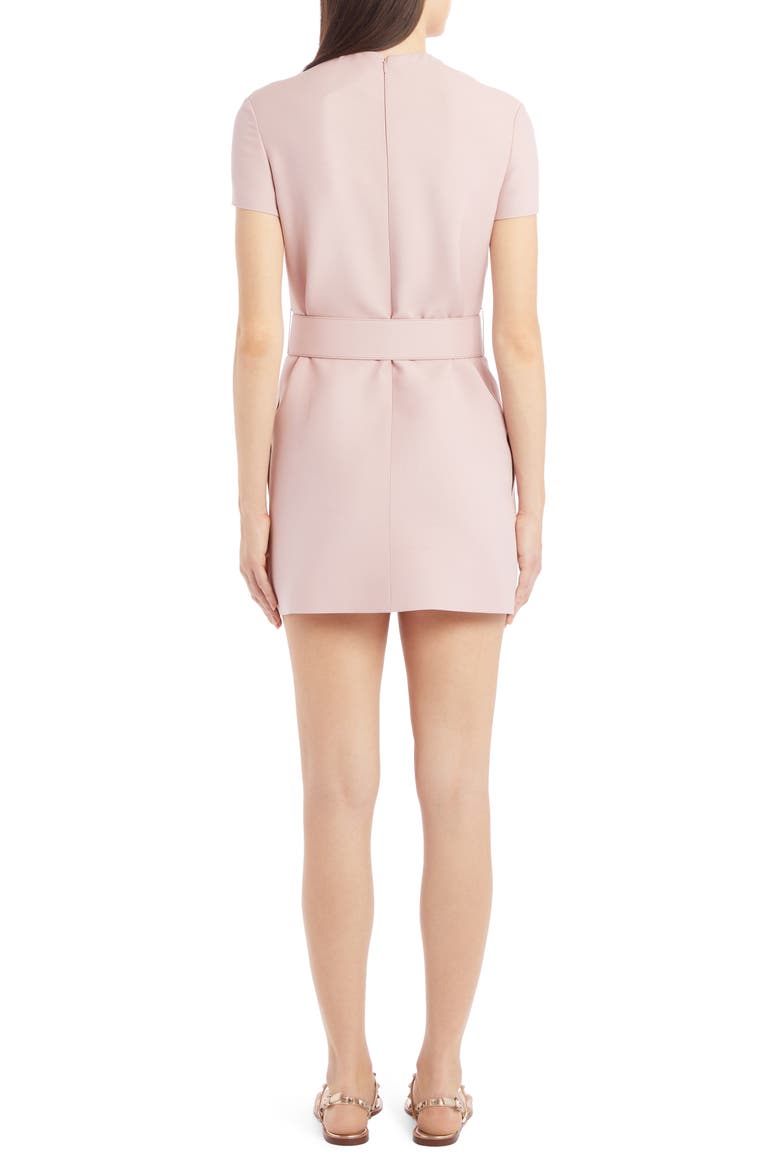 VLOGO Belted Wool & Silk Minidress, Alternate, color, SOFT PINK