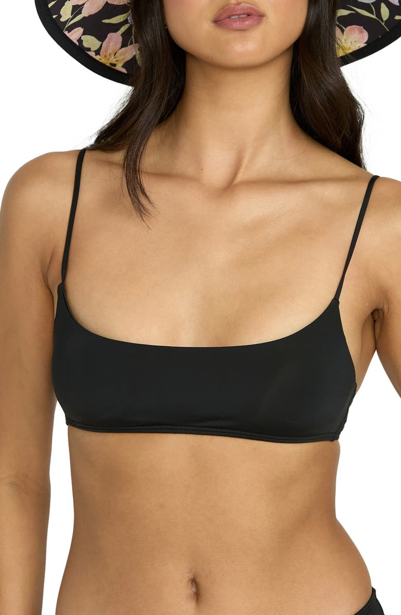 Billabong Sol Searcher Jaclyn Crop Bikini Top, Main, color, Black Pebble