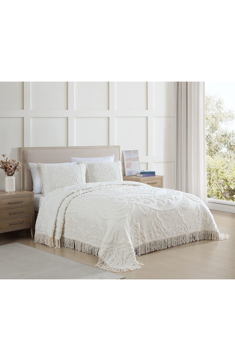 BEATRICE HOME FASHIONS Lotus Chenille Comforter, Main, color, Ivory