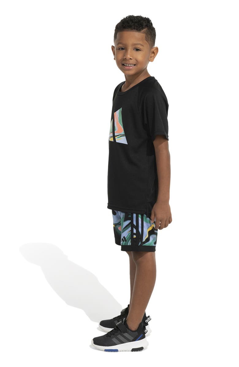 adidas Kids' Hyper Real Swirl Logo Graphic T-Shirt & Shorts Set, Alternate, color, 