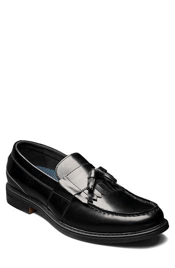 Nunn Bush Keaton Kiltie Fringe Tassel Loafer In Polished Black