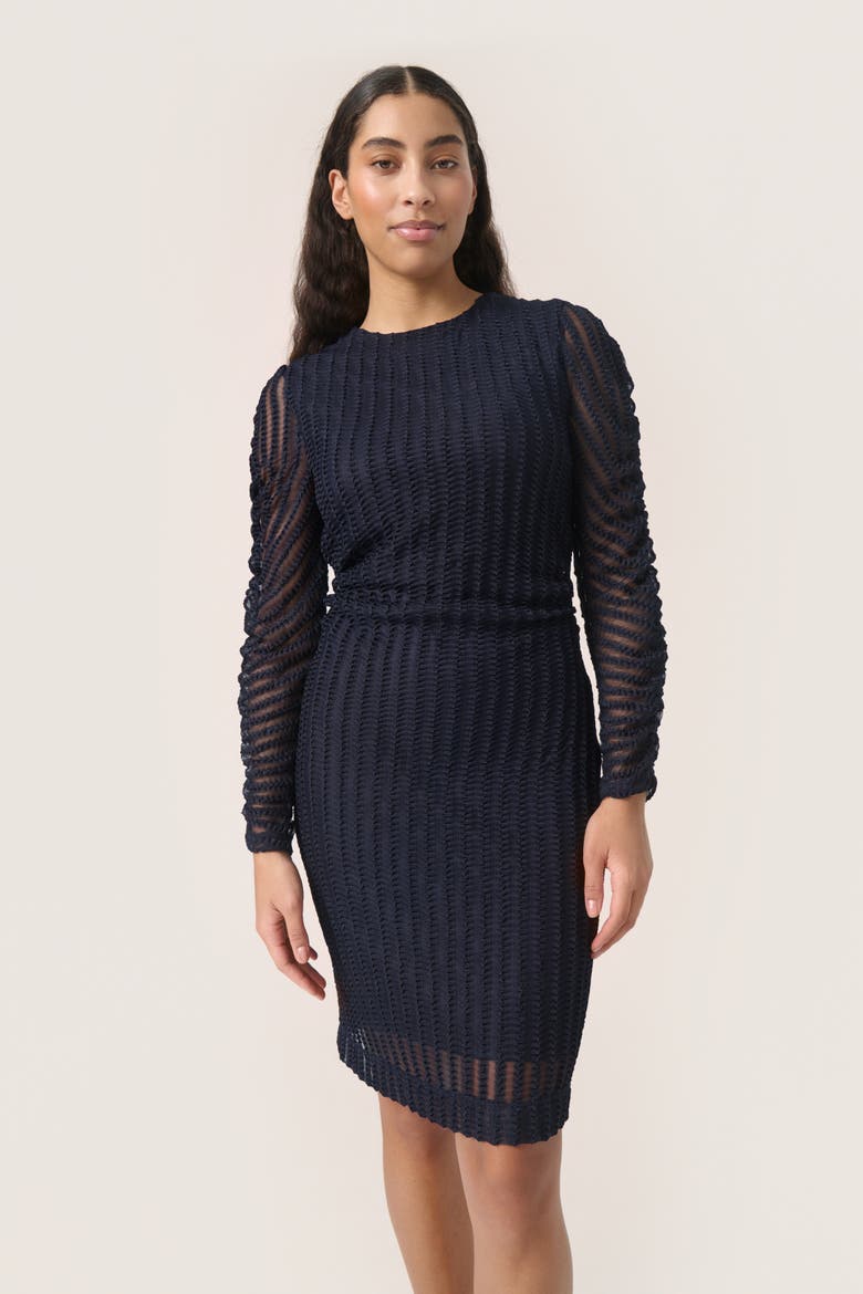 SLSolveig Long Sleeves Slim Fit Dress, Alternate, color, Night Sky