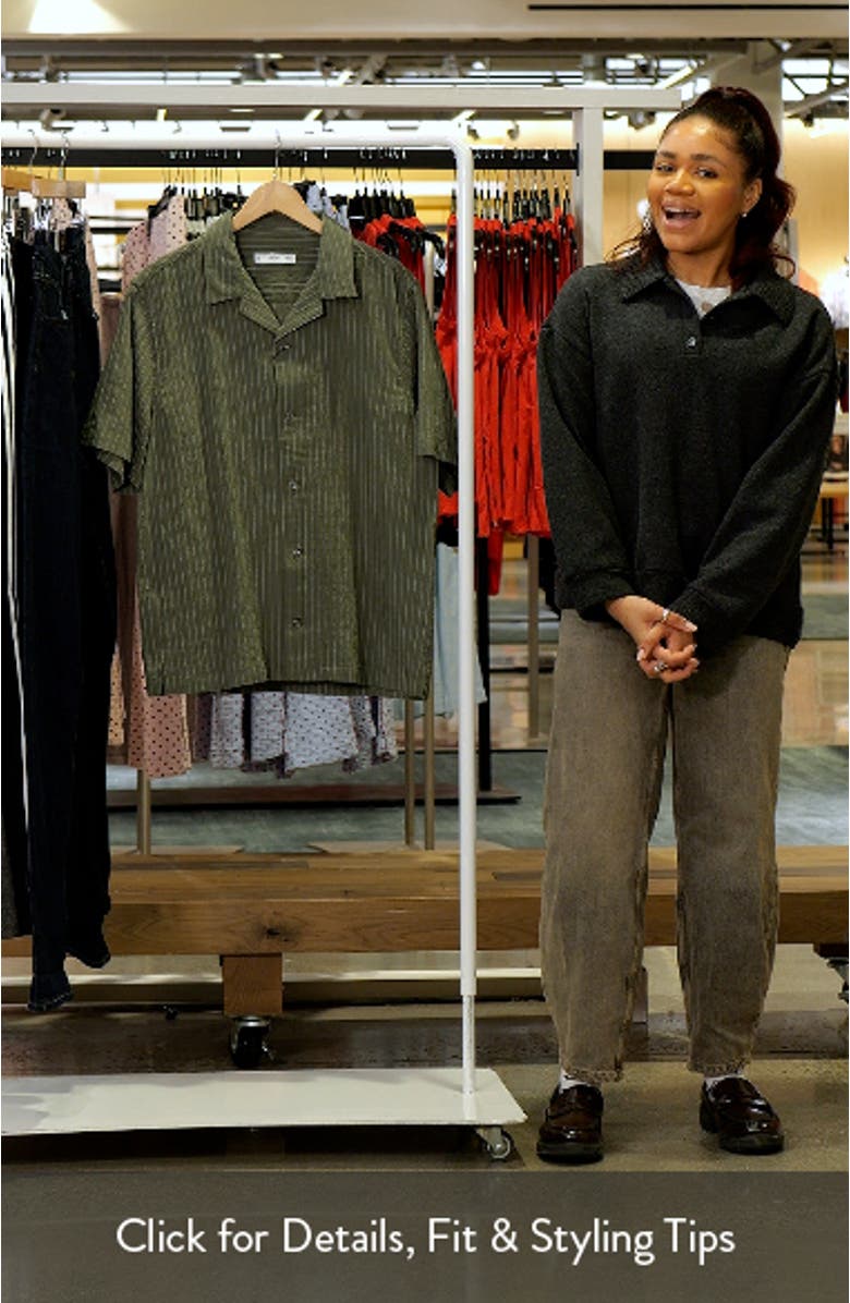 Stripe Embroidered Camp Shirt, sales video thumbnail