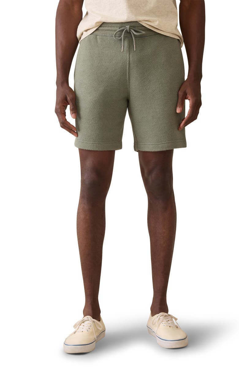 Faherty Whitewater Knit Drawstring Shorts, Main, color, Desert Olive