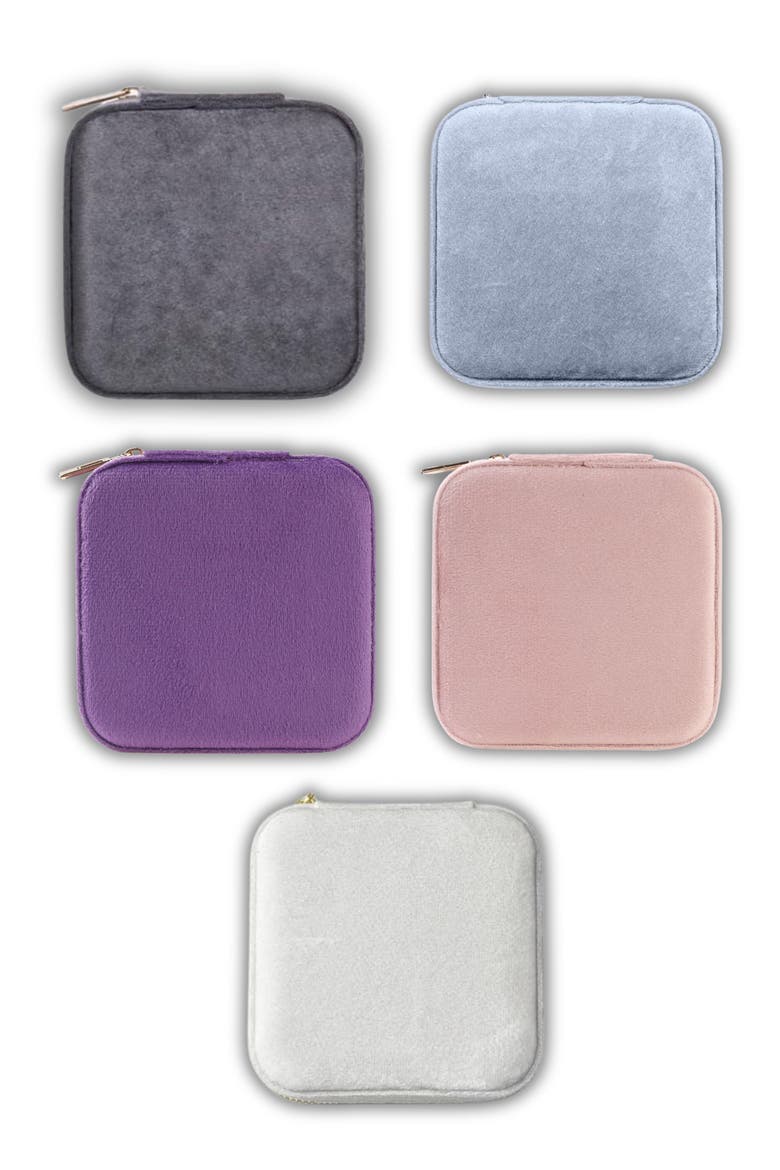 Velvet Square Jewelry Case, Alternate, color, Grey