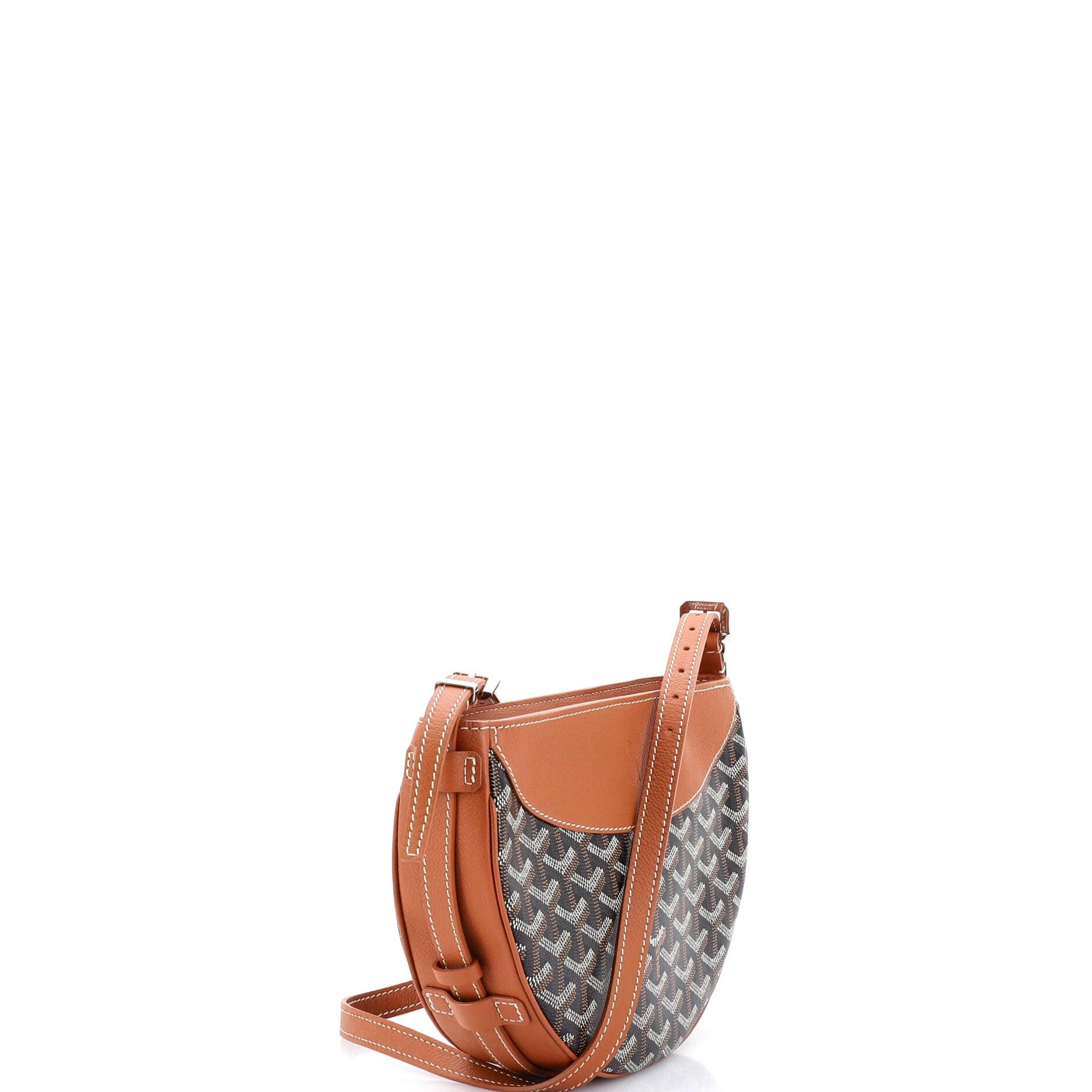 Pre-Owned Goyard Hirondelle Shoulder Bag Coated Canvas and Leather, Alternate, color, Brown