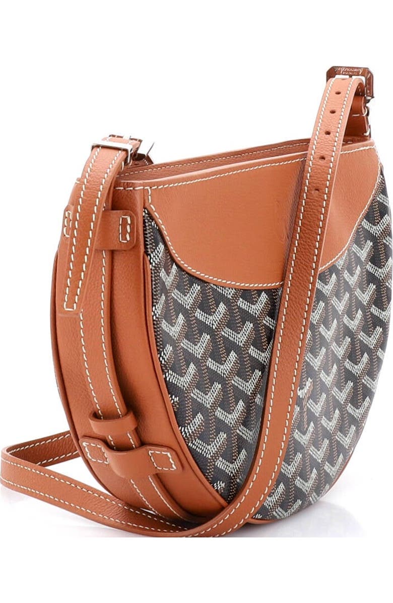 Pre-Owned Goyard Hirondelle Shoulder Bag Coated Canvas and Leather, Alternate, color, Brown