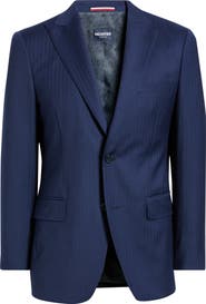 DANIEL HECHTER Navy Wool Herringbone Sport Coat