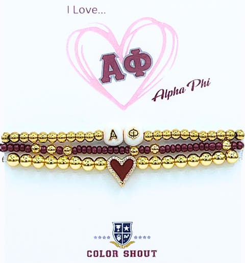 Alpha Phi Love My Sorority Bracelet Stack