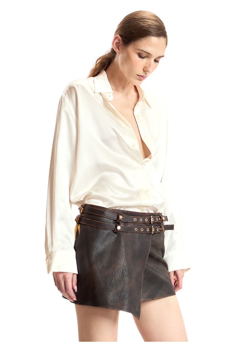 Silk Button Up Shirt, Alternate, color, White