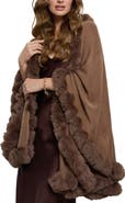 SAACHI Faux Fur Trim Cape