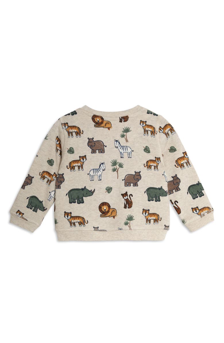 JOJO MAMAN BEBE Safari Animal Sweatshirt & Joggers Set, Alternate, color, Natural