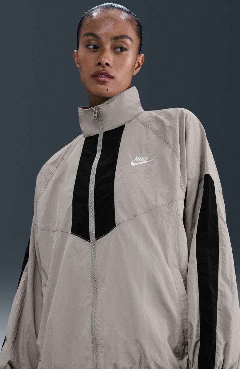 Nike Sportswear Oversize Jacket, Alternate, color, College Grey/ Black/ Sail