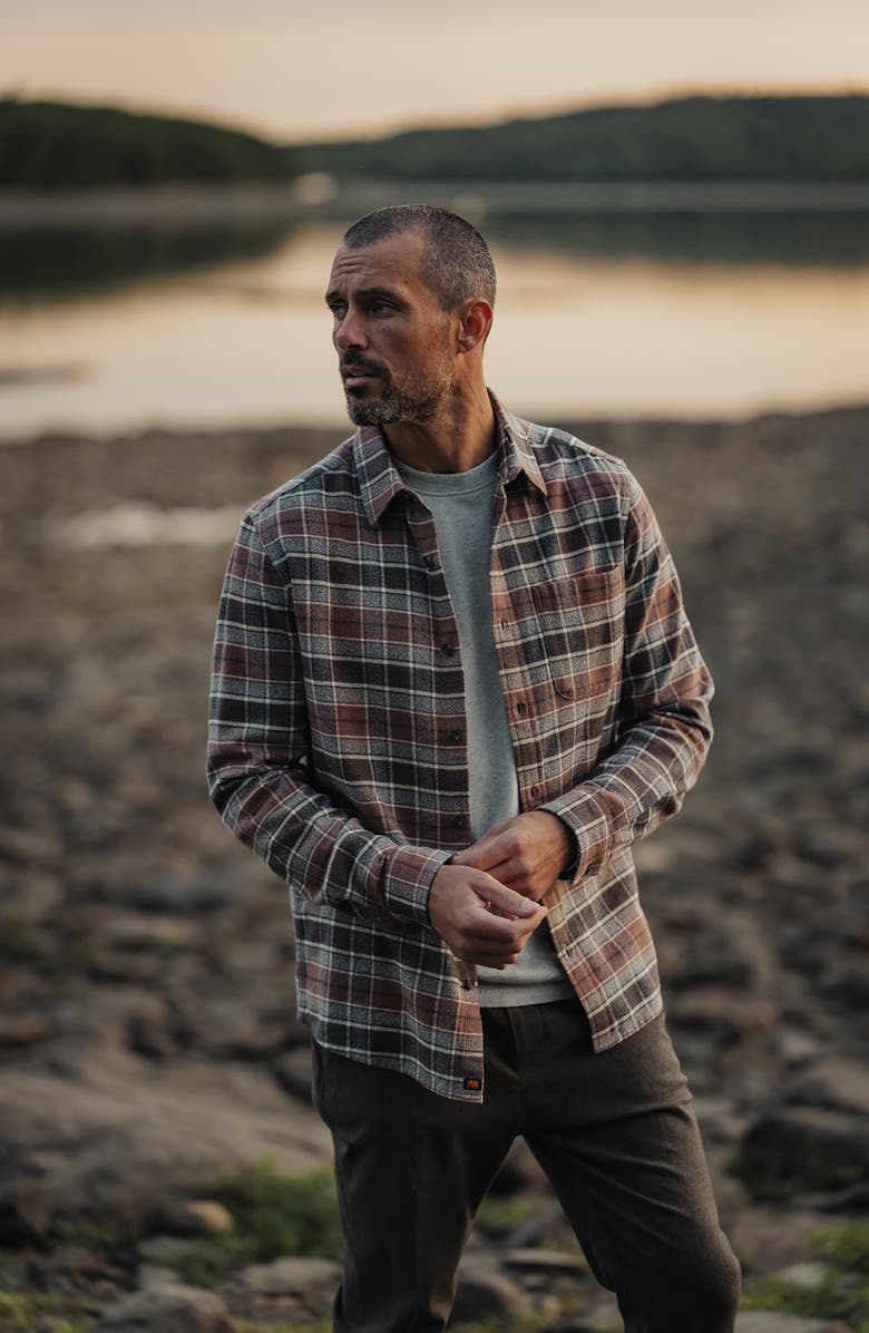 The Normal Brand Louis Heavyweight Flannel Overshirt, Alternate, color, Spiced Brandy