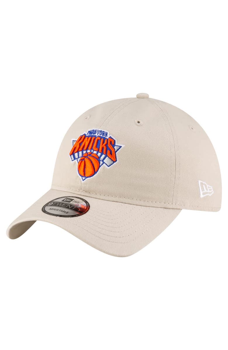 New Era Men's New Era Tan New York Knicks Basic 9TWENTY Adjustable Hat, Main, color, Tan