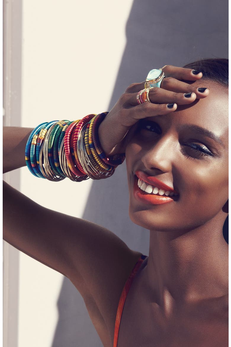Stackable Rings (Nordstrom Exclusive), Alternate, color, YELLOW/ GOLD/ CLEAR