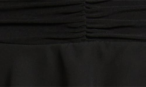 Emerald Sundae Juniors Womens Ruched Chiffon Cocktail And Party Dress In Black