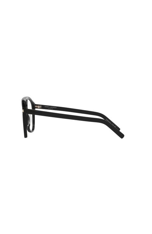 Saint Laurent 58mm Pilot Optical Glasses In Black