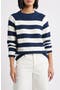 selected Navy Still- Ivory Stripe