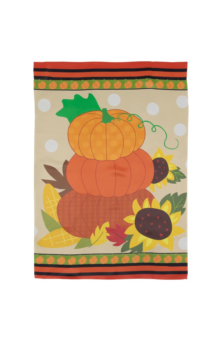 Northlight Pumpkins and Sunflowers Autumn Harvest House Flag 28" x 40", Main, color, Orange