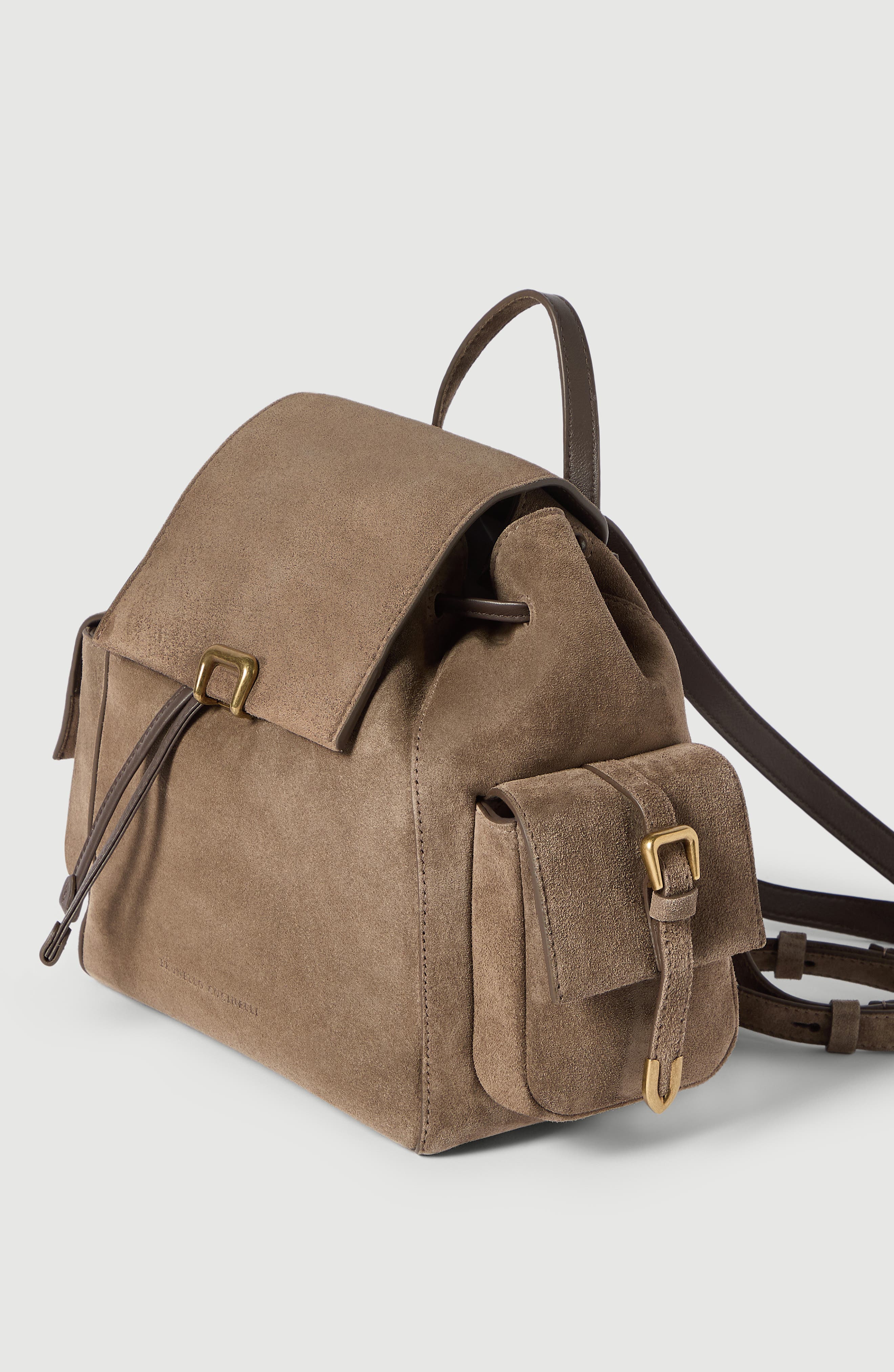 Suede sartorial backpack, Alternate, color, Bark