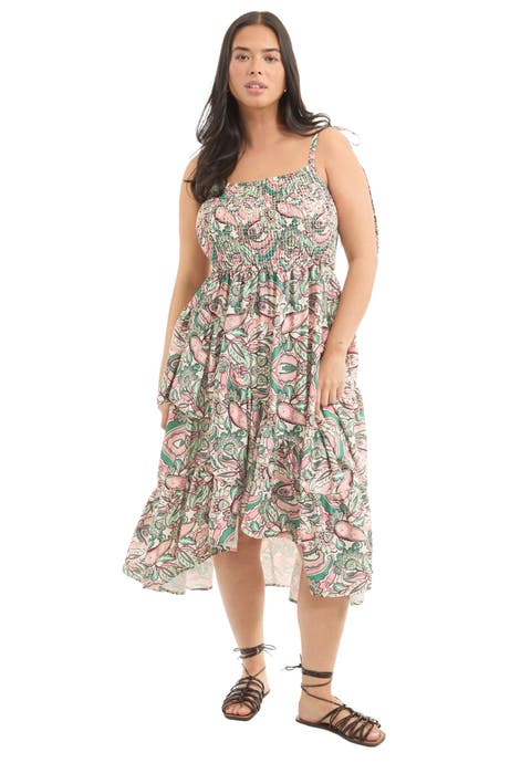 Tiered Smocked Midi Dress (Plus Available)