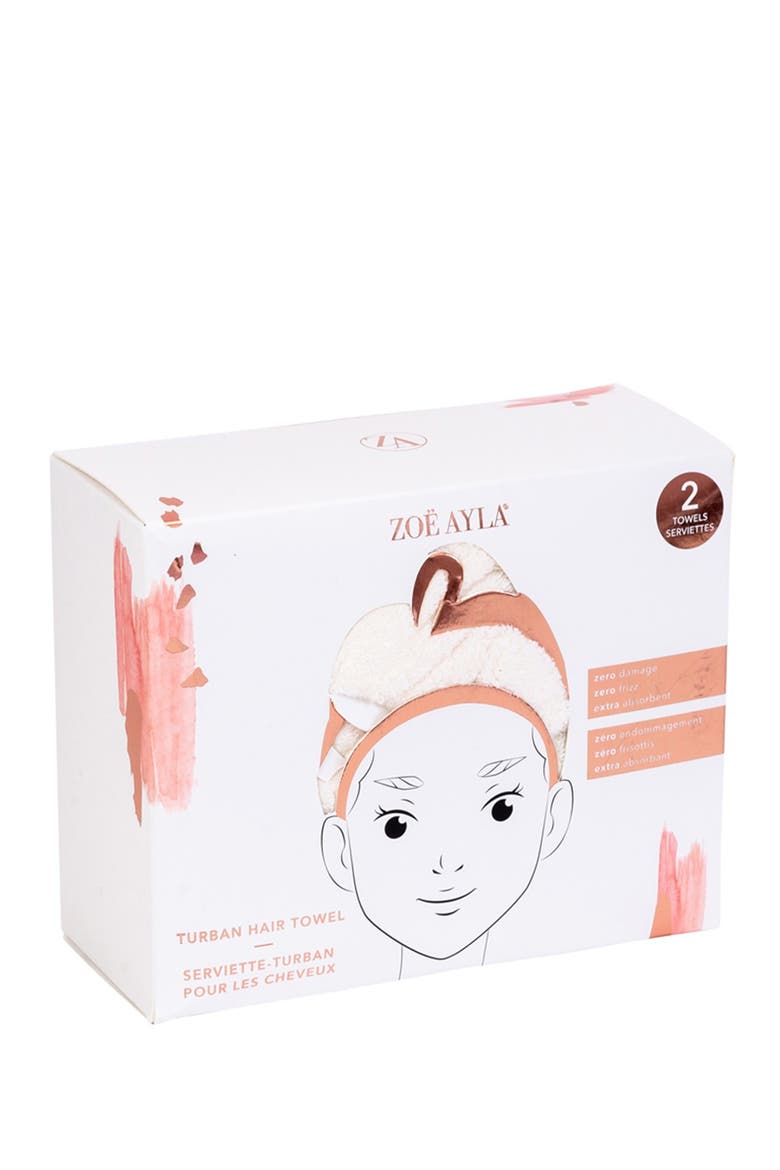 Hair Towel - Pack of 2, Main, color, WHITE