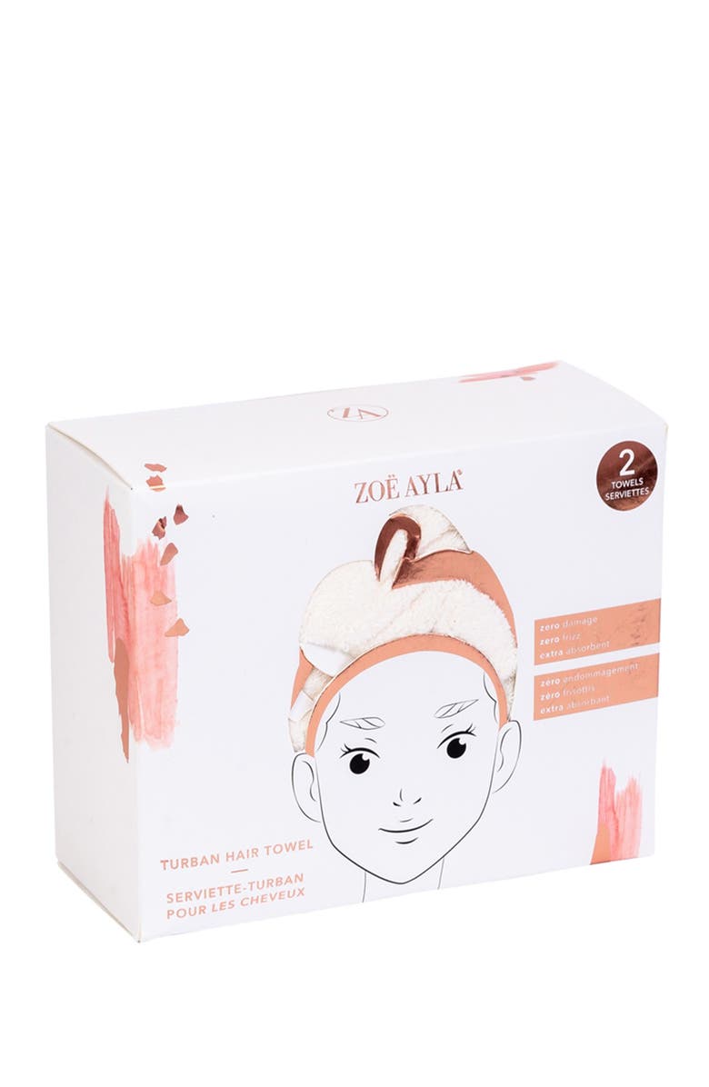 Zoe Ayla Hair Towel - Pack of 2, Main, color,