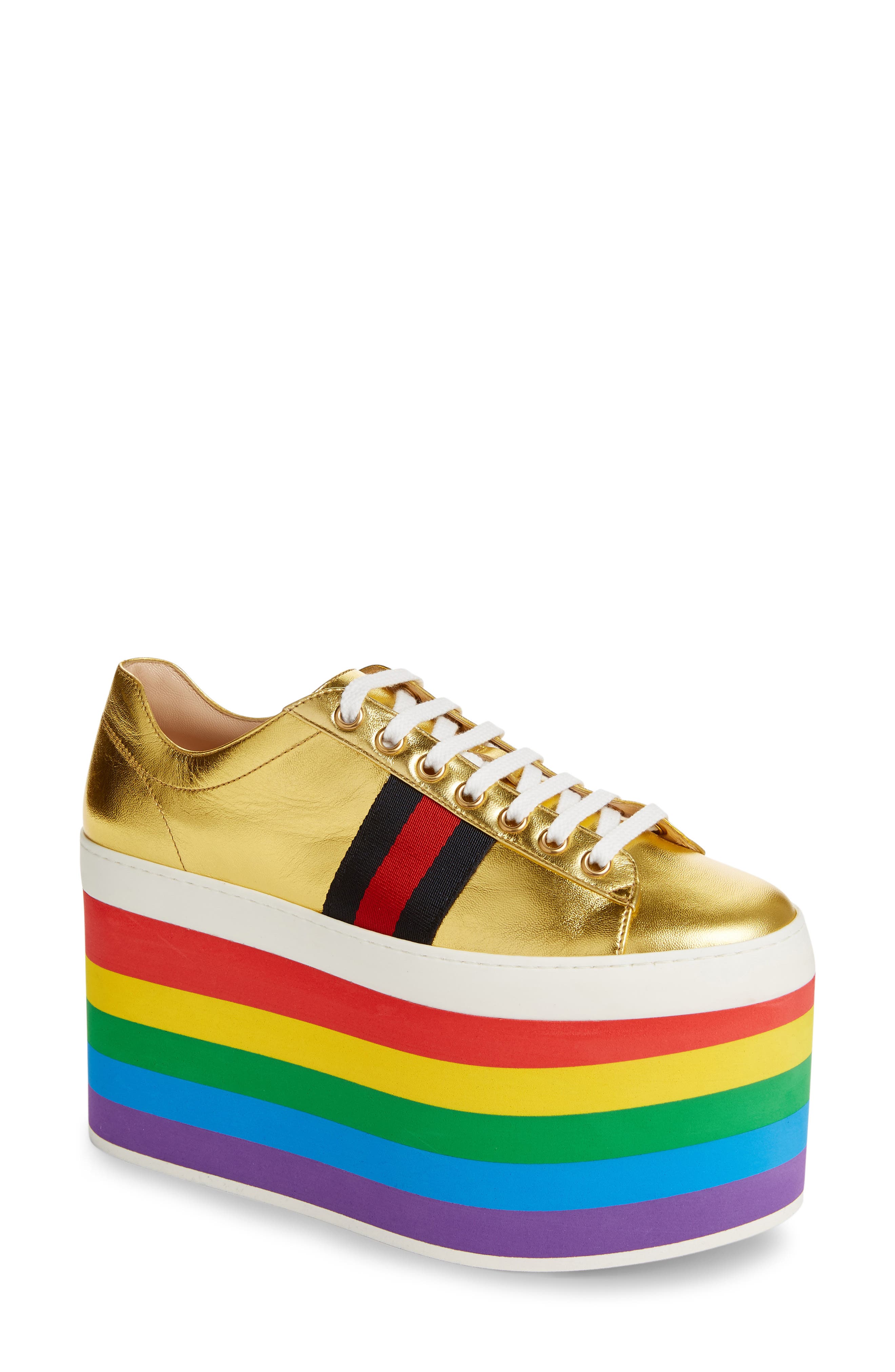 Peggy Platform Sneaker, Main, color, METALLIC GOLD