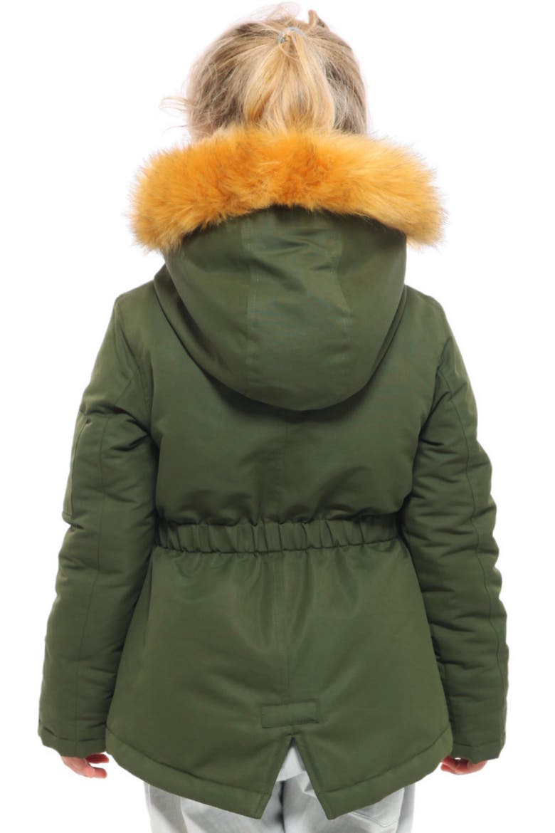 Kids' Parka Jacket with Insulated Hood, Alternate, color, Olive