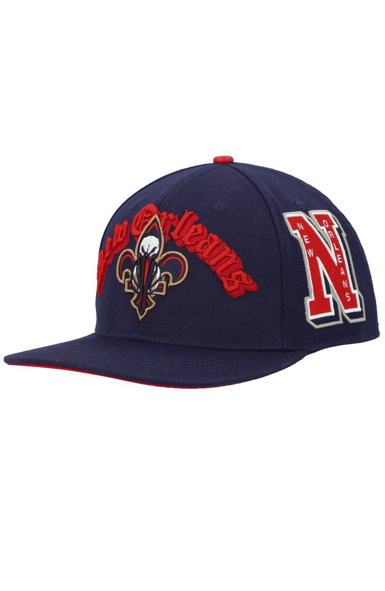 PRO STANDARD Men's Pro Standard Navy New Orleans Pelicans Old English Snapback Hat, Alternate, color, 