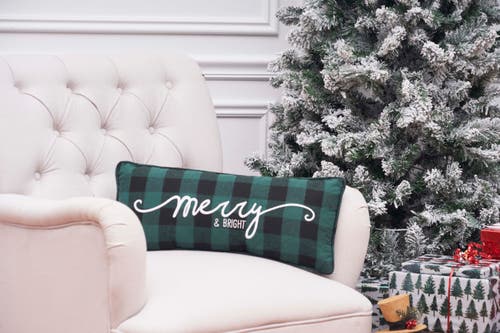 C & F Home C&f Home Merry Christmas Embroidered Throw Pillow, 9" X 22" In Green