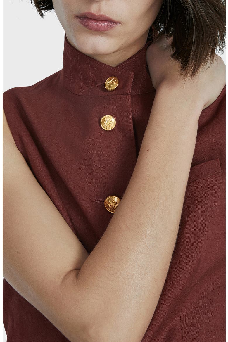 Slade Linen Blend Vest, Alternate, color, MAHOGANY