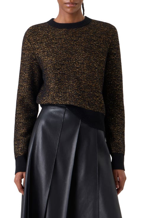 Metallic Cashmere Blend Sweater