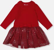 Deux par Deux Bi-Material Dress with Glittering Skirt