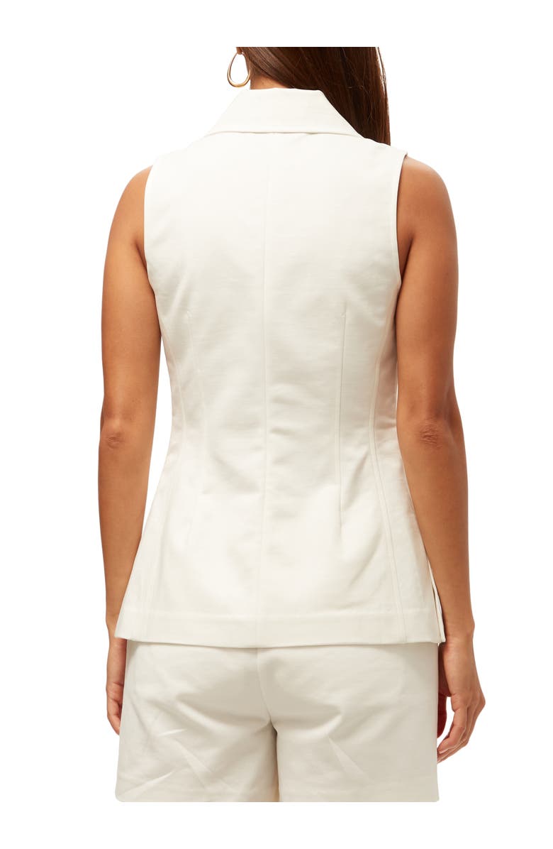 Trina Turk Follow Through Collared Vest Top, Alternate, color, Whitewash