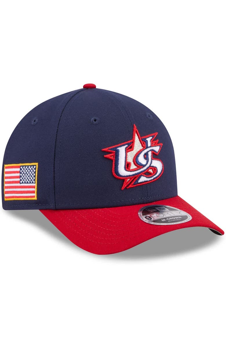 New Era Men's New Era  Navy/Red USA Baseball 2026 World Baseball Classic 9FORTY M-Crown Adjustable Hat, Main, color, Navy